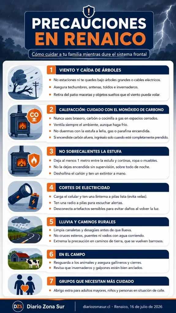 Precauciones en Renaico ante el sistema frontal: la guía completa para proteger a tu familia
